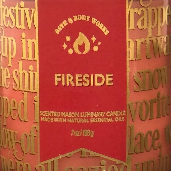 BBW Fireside Bath & Body Works Mason Jar Single Wick Candle - Picture 3 of 10